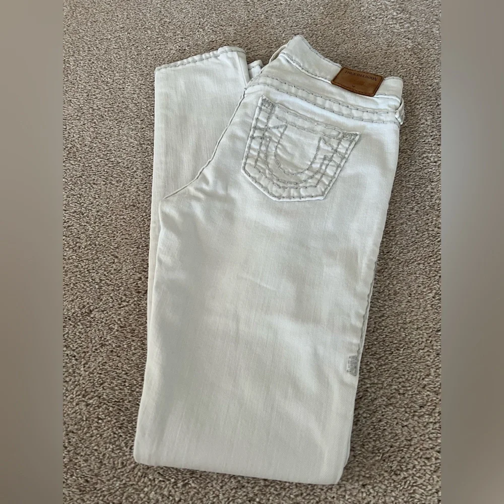 True Religion Halle Low Rise Super Skinny Jeans – Light Gray | Size 25 - Picture 9 of 13